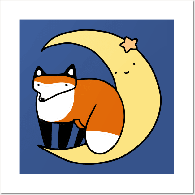 Fox and Moon Wall Art by saradaboru